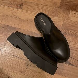 Dark Brown Chunky Free People Pilcro Clogs